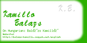 kamillo balazs business card